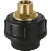 Geberit Übergangsstutzen 152979001 1/2", DN 50, mit AG und Verschraubung, PE-HD, schwarz