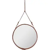 Gubi Adnet Spiegel Circular Ø70 Tan Leather - , Braun / Rost, Glas