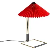 HAY Matin LED-Tischlampe, hellrot/messing, Höhe 38 cm - , Matin 300, dimmbar, Rot, für Wohnzimmer, Metall, Design