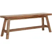 MUST Living Bank Herringbone aus Teakholz, Massiv-Stil, natur braun, 120 cm, für 1–2 Personen
