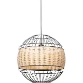 QAZQA Orientalische Hängelampe schwarz mit Rattan 38 cm - Emir