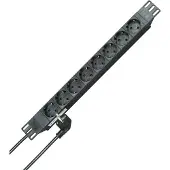 Kopp Steckdosenleiste 48,30cm (19") 8fach Schwarz Schutzkontakt 930805014