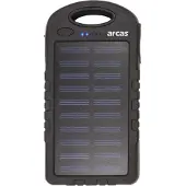 Arcas Solar-Powerbank S60 mit 6000mAh und Taschenlampenfunktion