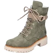 Rieker Damen Stiefelette Schnürboots Warmfutter Schnalle 72610, Größe:38 EU, Farbe:Grün