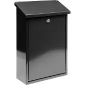 VOREL Briefkasten mit 2 Tasten - schwarz glänzend - 400x250x100 mm