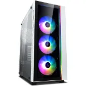 DeepCool Matrexx 55 V3 ADD-RGB WH 3F, Midi Tower, PC, Schwarz, Weiß, ATX, EATX, micro ATX, Mini-ITX, ABS, SPCC, Gehärtetes Glas, Gaming