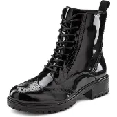 LASCANA Schnürstiefelette, Ankle Boots, Leder, Schnüren & Reißverschluss