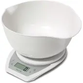 Salter 1024 WHDR14 Digital Kitchen Scales with Dual Pour Mixing Bowl white