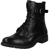 Tom Tailor Damenschuhe Schnürer Stiefelette Schwarz Freizeit