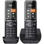 Gigaset COMFORT 550 duo, Analoges Telefon, Kabelloses Mobilteil, Freisprecheinrichtung, 200 Eintragungen, Anrufer-Identifikation, Schwarz