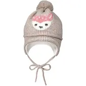 Maximo - Mini Girl-Mütze Intarsia Reh - Mütze Gr 43-45 cm grau