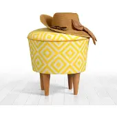 Atelier Del Sofa | Hocker Sonne gelb Mikrofaser 42x42x42 cm | NADUVI