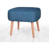 Atelier Del Sofa | Hocker Parrot blau Leinen 50x43x42 cm | NADUVI