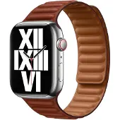 Apple Leather Link Armband für Watch | 44/45/46/49 mm - Größe M/L - Umber