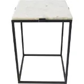 Loft42 | Beistelltisch Marmor Marmor Weiß Metall 32x46x32 cm | NADUVI