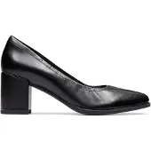 Clarks Pumps Freva55 Court mit gepolstertem Fußbett 1216 Black Leather 39