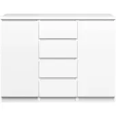 Ebuy24 Nada Sideboard 2 Türen og 4 Schubladen weiss hochglanz.