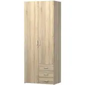 Ebuy24 Spell Kleiderschrank 2 Türen, 3 Schubladen eiche Struktur Nachbildung.