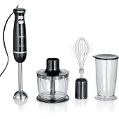 Severin SM 3793 Stabmixer, Kunststoffgehäuse, 600 Watt, 0,7 l Behälter, Geschwindigkeiten stufenlos einstellbar, Universalzerkleinerer-Zubehör