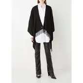 Fraas Feingestrickter Poncho mit Fransen