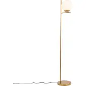 QAZQA Art-Deco-Stehlampe aus Gold und Opalglas – Flore