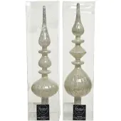 Décoris Peak Glas d9h35 cm Winter weiß a2