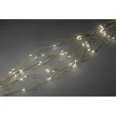 Konstsmide - LED Tropfenlametta 10 Stränge à 9 Dioden , 90 warm weiße Dioden, 12V Innentrafo, goldfarbener Draht; 6380-180