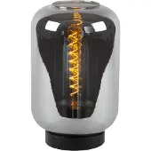 Lucide Tischlampe Joanet Schwarz mit Rauchglas