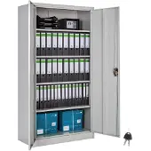 TecTake - Aktenschrank mit 5 Fächern - 180x80x40cm - grau - 404377