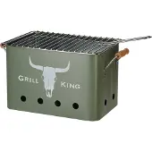 BBQ Grill King Holzkohlegrill Rechteckig - Matt Grün - 32x20x20 cm
