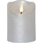 Star Trading Kerze LED Stern Handel Flamme Rustikal Silber 10 cm