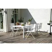 Ebuy24 Esstisch Togo, rechteckig, weiß, B 100 x T 200 x H 75 cm, für Außenbereich