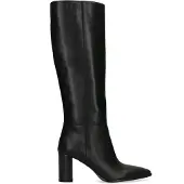 Manfield Schwarze Lederstiefel mit Absatz und hohem Schaft | Größe 40