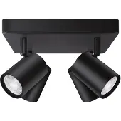 WiZ Connected IMAGEO 4 x einstellbarer Spot Quadratische Platte, Bluetooth, Schwarz, LED, Metall, GU10, 2200 K