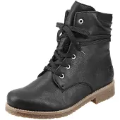 Rieker Schnürstiefelette , Damen, Gr. 36, Textil, schwarz, Lederimitat, Schuhe Schnürstiefelette, mit schaftumspielender Schnürung