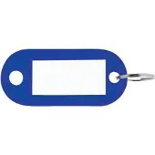 Pavo Schlüsselanhänger 8008926, mit Ring, beschriftbar, mit Etiketten, blau, 100 Stück