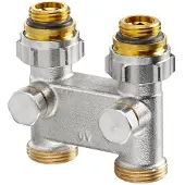 Oventrop OV Umlenkstück m Absperr. Durchg 50mm 1/2Z AGx3/4Z AG