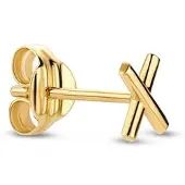 Jackie Einzelner Ohrstecker Bisou Bruxelles aus 14 Karat Gelbgold
