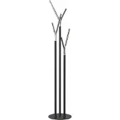 Frost Wishbone Garderobenständer, Farbe Schwarz/polierter Stahl