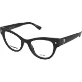 Dsquared2 D2 0070 Damen-Brille inkl. Gläser Vollrand Cat Eye Acetat-Gestell 49/19/145, schwarz
