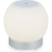 Briloner LED Tischlampe Akku Dimmbar Glas Kabellos Touchfunktion 3W chrom Ø16cm