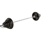 Tunturi Langhantel-Set 140 kg, Langhantel 50 mm mit Gewichten, Tri-Grip-20 kg, 15 kg, 10 kg, 5 kg, 2,5 kg, 1,25 kg