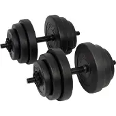 Tunturi Vinyl Kurzhantel-Set 28 kg, 2 Kurzhanteln, 12 Hantelscheiben, 1 kg, 2 kg, 3,5 kg
