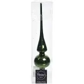 Décoris Christbaumspitze Glas 26cm Tannenbaumspitze Weihnachtsbaumspitze uni dunkelgrün