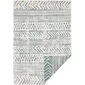 NORTHRUGS Teppich "BIRI Wendeteppich" Gr. 3, beige (creme, grün), B:120cm H:5mm L:170cm, Polypropylen (PP), Teppiche, Teppich, In-& Outdoor, Wetterfest, Balkon, Läufer, Wohnzimmer, Wasserfest, Boho