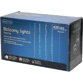 Lumineo LED Balkonbeleuchtung 400cm H.100cm 400L transparent/warm weiss