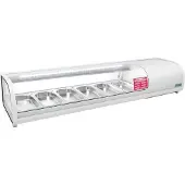 Polar Kühlvitrine für Tapas. Gebogene Frontscheibe. Kapazität: 6 x GN1/3, 152,9cm