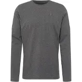 KnowledgeCotton Apparel Langarmshirt Viggo Badge Herren Dark Grey Melange-M