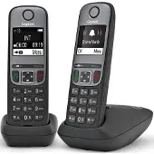 Gigaset A705 DUO, DECT-Telefon, Kabelloses Mobilteil, 100 Eintragungen, Anrufer-Identifikation, Schwarz
