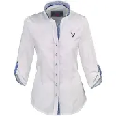 Os-trachten Damen-Stehkragenbluse 7/8-Arm